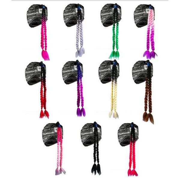gradient ramp dreadlocks helmet ponytail motorbike helmet bike hair decoration